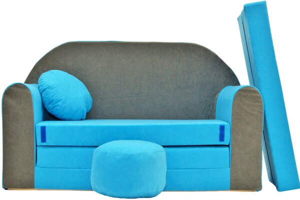 Gyermek kanapé Misty - szürke-kék B1 + Sofa gray-blue