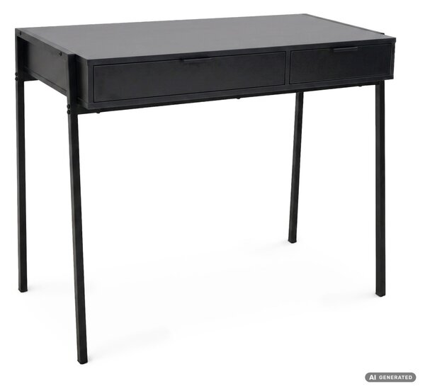 AKORD Furniture Factory Zentia Ipari Számítógépasztal Fekete 2 Fiókkal