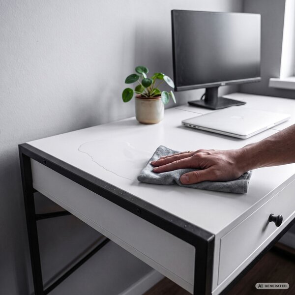 AKORD Furniture Factory Elonis Ipari Számítógépasztal Fehér-Fekete 123 cm 2 Fiókkal és 1 Polccal