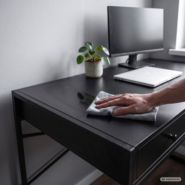 AKORD Furniture Factory Elonis Ipari Számítógépasztal Fekete 123 cm 2 Fiókkal és 1 Polccal