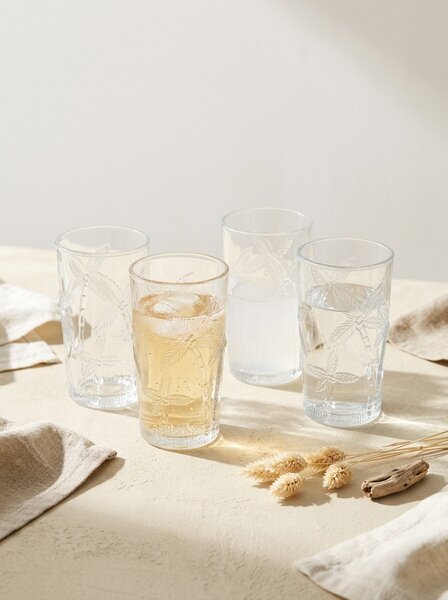 Sinsay - Dombornyomott pálmamintás pohár készlet 4 pack - clear