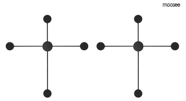 Moosee Shadow 4 Close Fali Lámpa Szett Fém Fekete Geometrikus