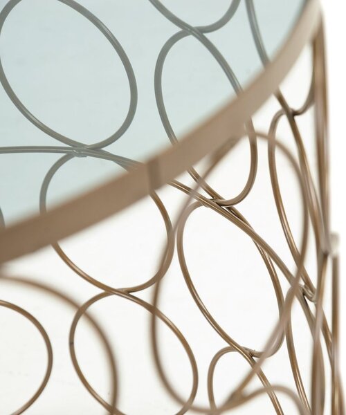 Üveglapos asztalka, 37 cm, arany - ARABESQUE