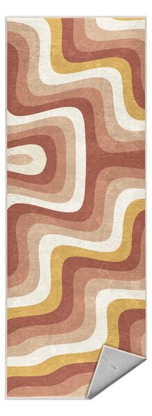 Okkersárga-törtrózsaszín mosható futószőnyeg 60x230 cm Creamy Strawberry Swirl – Mila Home