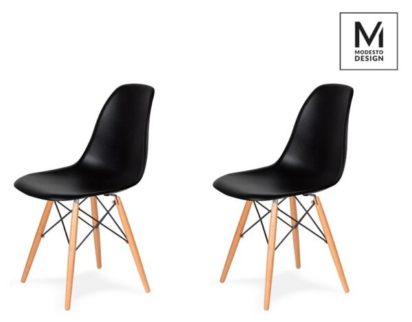Modesto Design Modesto DSW Szék Műanyag Fekete Bükk Alappal 2 db-os Szett