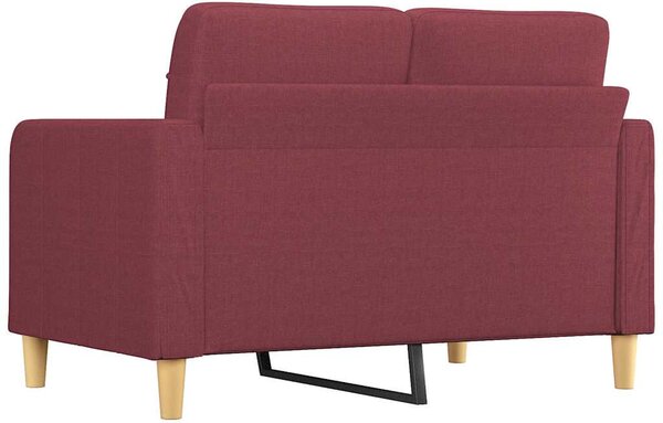 Kétszemélyes bordó szövet kanapé 120 cm