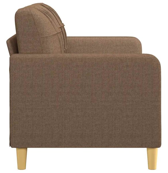 Kétszemélyes barna szövetkanapé 140 cm