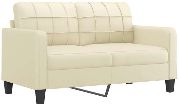2 személyes krémszínű műbőr kanapé 140 cm