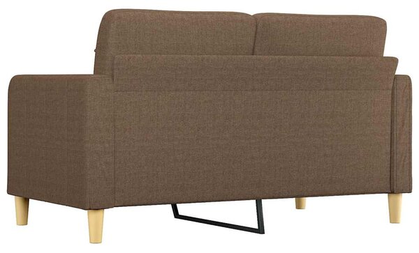 Kétszemélyes barna szövetkanapé 140 cm