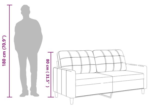 2 személyes krémszínű műbőr kanapé 140 cm