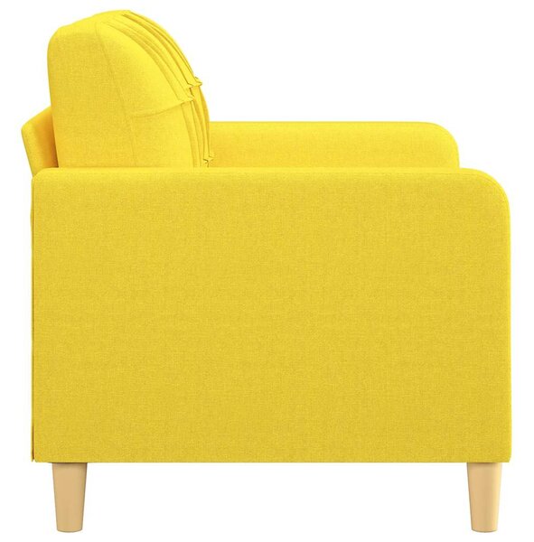 2 személyes világossárga szövet kanapé 120 cm