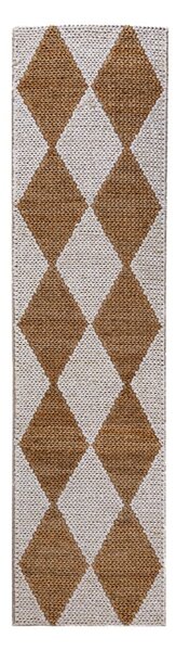 Fehér-natúr színű kézi szövésű jutakeverék futószőnyeg 80x230 cm Effie Diamond – Flair Rugs