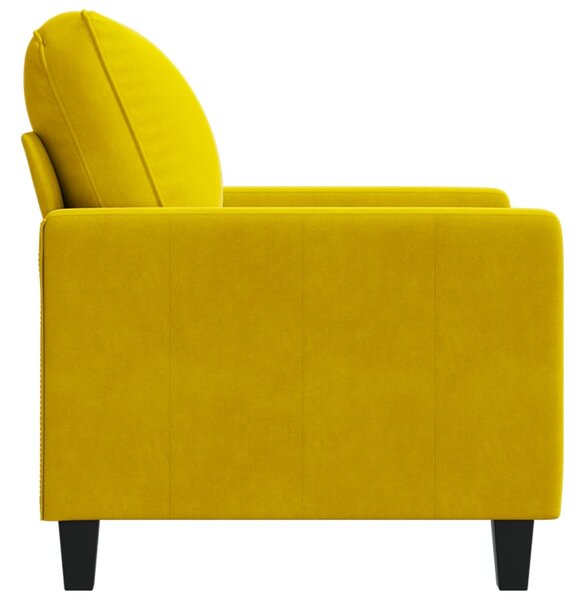 Sárga bársony kanapéfotel 60 cm