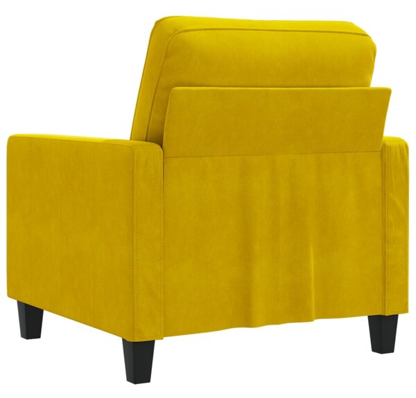 Sárga bársony kanapéfotel 60 cm