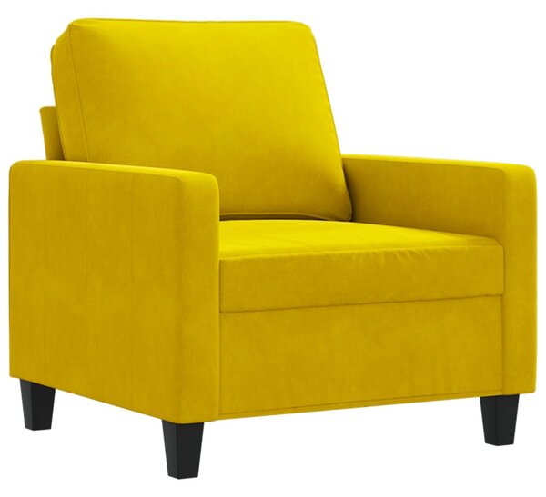 Sárga bársony kanapéfotel 60 cm