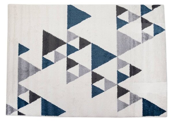 Háromszög mintás szőnyeg, 170x120 cm, kék - SIOUX
