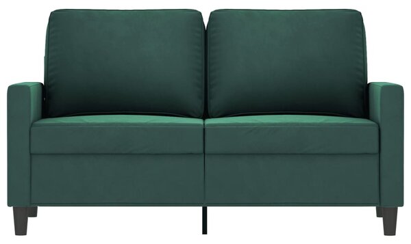 Kétszemélyes sötétzöld bársony kanapé 120 cm