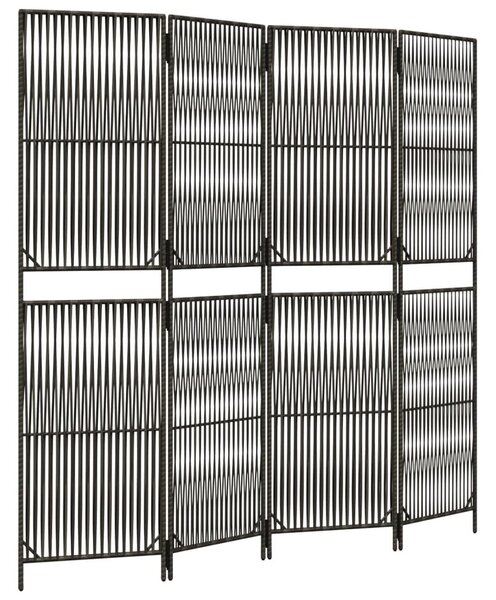 Szürke 4 paneles polyrattan térelválasztó
