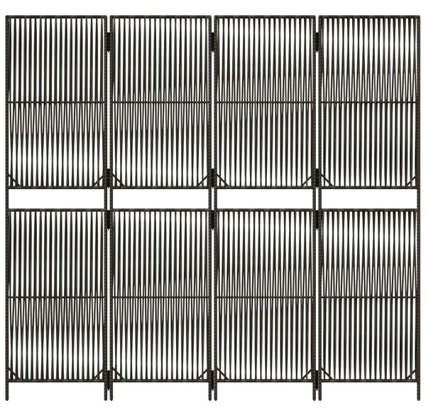 Szürke 4 paneles polyrattan térelválasztó
