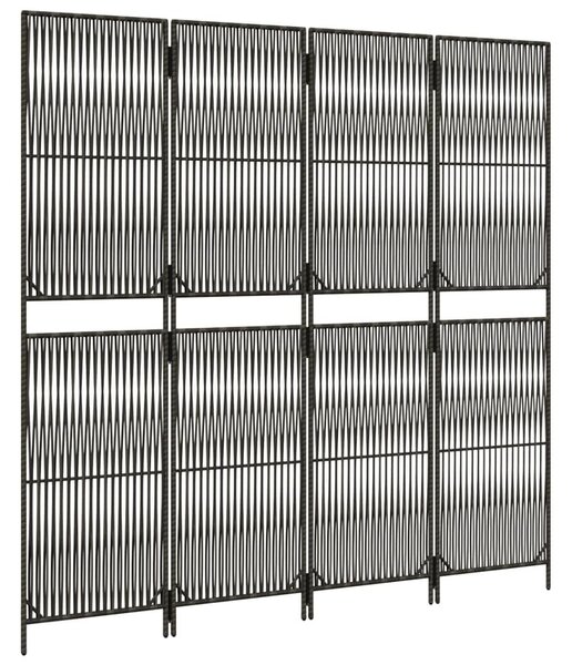 Szürke 4 paneles polyrattan térelválasztó