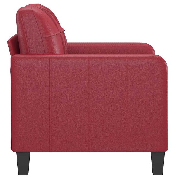 Bordó műbőr kanapéfotel 60 cm