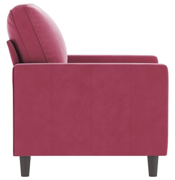 Bordó bársony kanapéfotel 60 cm