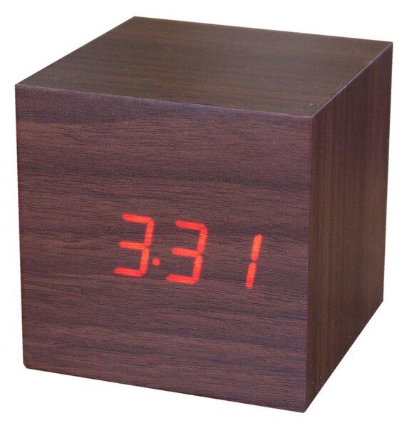 Cube Click Clock barna ébresztőóra piros LED kijelzővel - Gingko