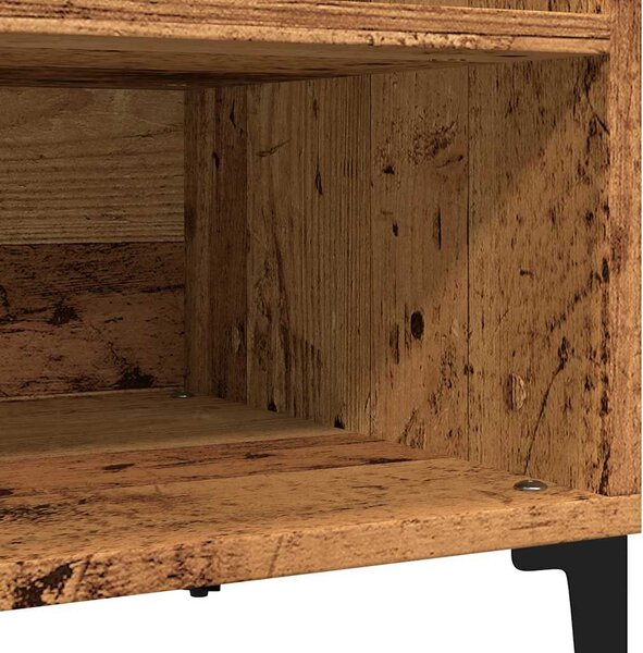 Antik fa színű szerelt fa hanglemezszekrény 84,5x38x48 cm