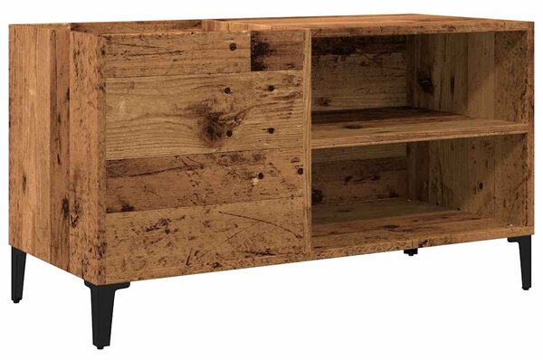 Antik fa színű szerelt fa hanglemezszekrény 84,5x38x48 cm