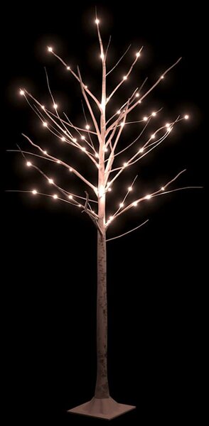 VidaXL fehér LED-es nyírfa 96 meleg fehér LED-del 180 cm