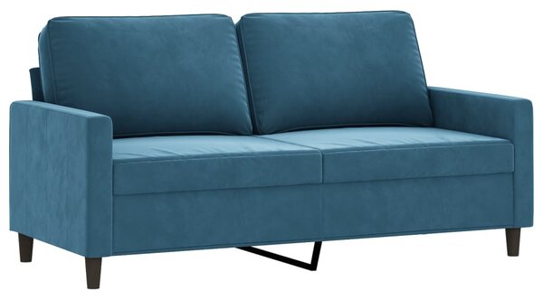 Kétszemélyes kék bársony kanapé 140 cm