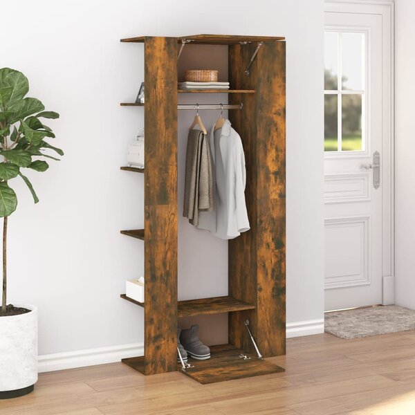 VidaXL füstös tölgy színű szerelt fa előszobaszekrény 97,5x37x99 cm