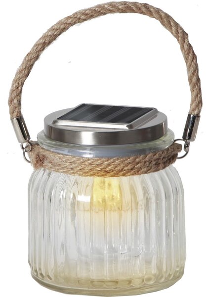 Jamjar napelemes üveg LED lámpás, magasság 11,5 cm - Star Trading