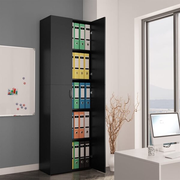 VidaXL 800298 Office Cabinet Black 60x32x190 cm Chipboard