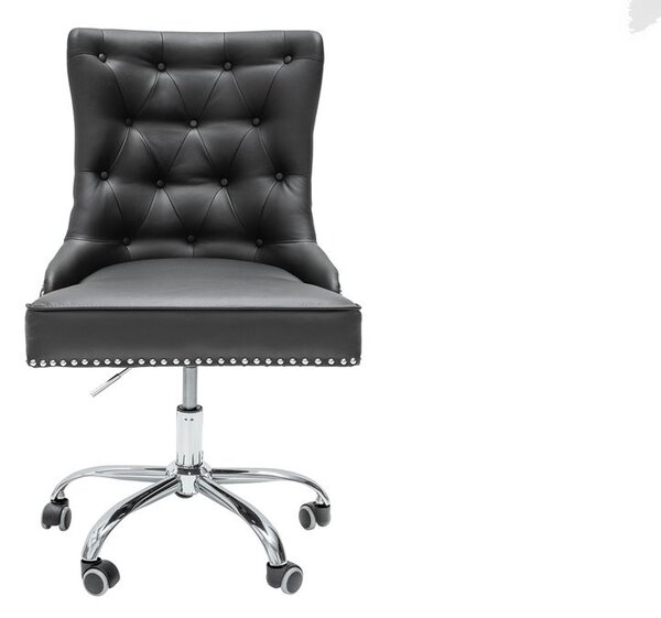 Viktoriánus textilbőr irodai szék, fekete - COSY