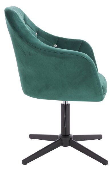 HR830CCROSS Sötétzöld modern velúr szék fekete lábbal