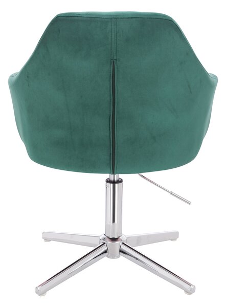 HR830CCROSS Sötétzöld modern velúr szék krómozott lábbal