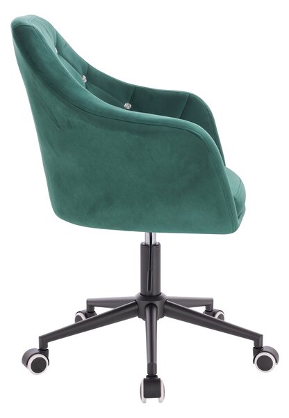 HR830CK Sötétzöld modern velúr szék fekete lábbal