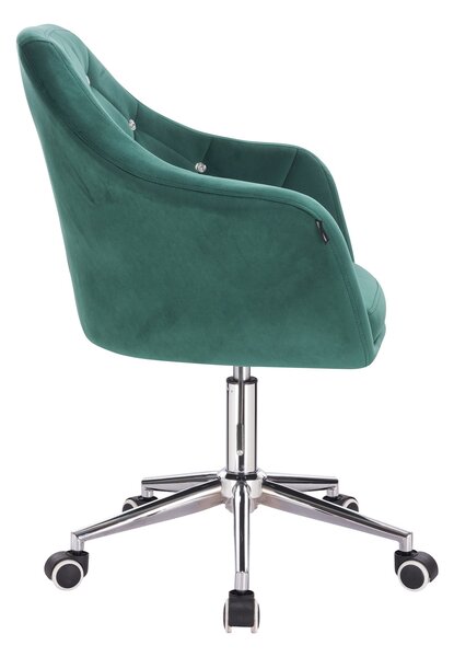 HR830CK Sötétzöld modern velúr szék krómozott lábbal