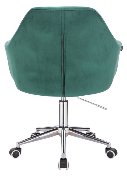 HR830CK Sötétzöld modern velúr szék krómozott lábbal