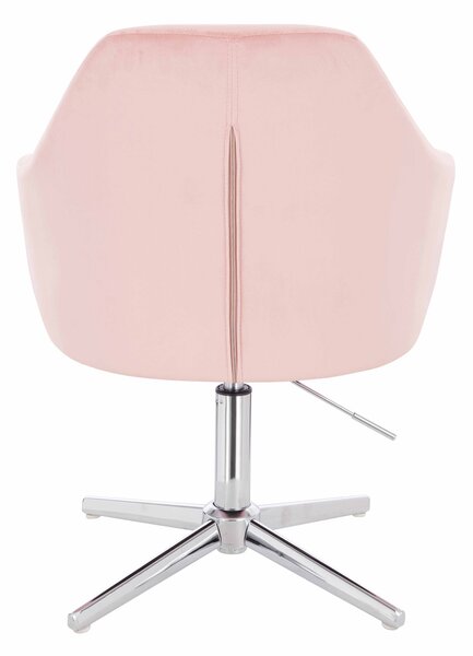 HR830CCROSS Púderrózsaszín modern velúr szék krómozott lábbal