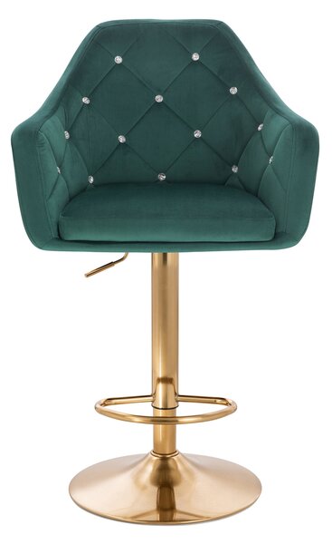HR830CW Sötétzöld Modern Velúr Szék Arany lábbal