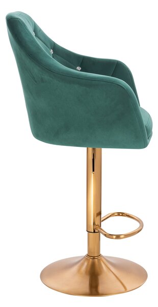 HR830CW Sötétzöld Modern Velúr Szék Arany lábbal