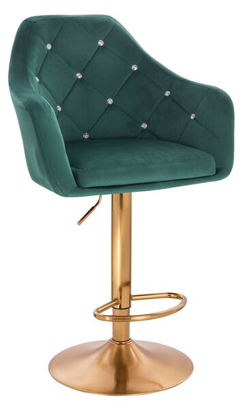 HR830CW Sötétzöld Modern Velúr Szék Arany lábbal