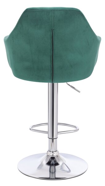 HR830CW Sötétzöld modern velúr szék krómozott lábbal