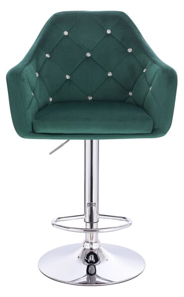 HR830CW Sötétzöld modern velúr szék krómozott lábbal
