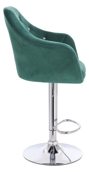 HR830CW Sötétzöld modern velúr szék krómozott lábbal
