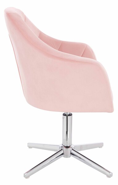 HR830CCROSS Púderrózsaszín modern velúr szék krómozott lábbal
