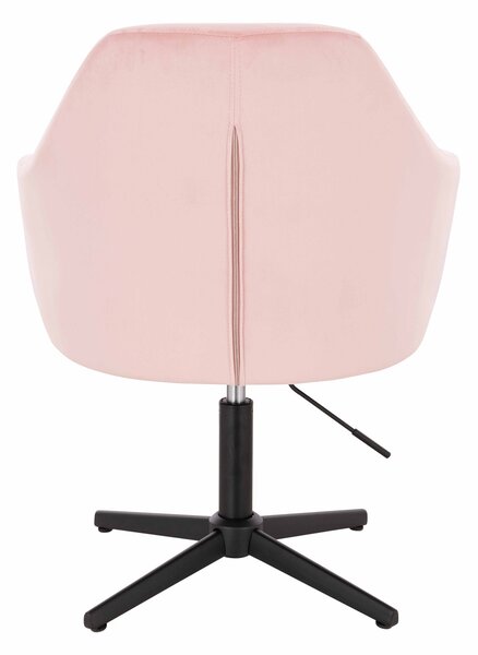HR830CCROSS Púderrózsaszín modern velúr szék fekete lábbal