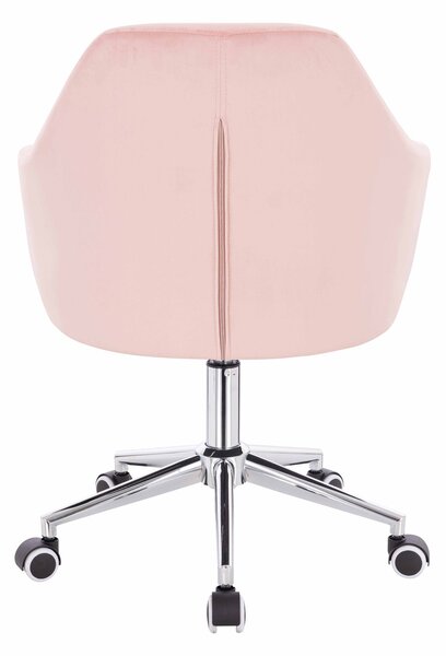 HR830CK Púderrózsaszín modern velúr szék krómozott lábbal